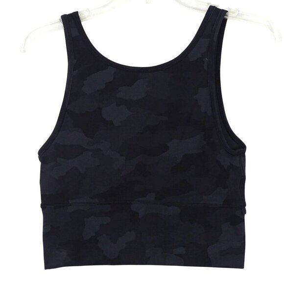 Lululemon Longline Sports Bra Women Size S Black Gray Camo Unlined NO Padding - Picture 1 of 5